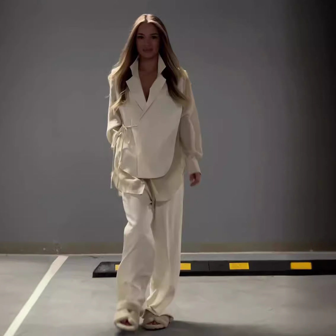 Combinaison Pantalon Femme Élégante – Patchwork Mousseline, Coupe Droite