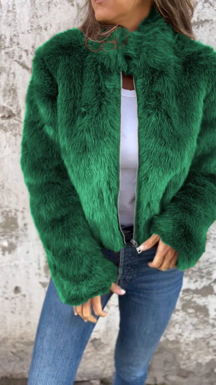 Veste Hiver Col Montant Zippée - Polaire Douce et Chaude