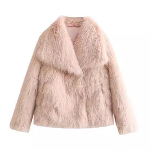 Manteau d'hiver épais en peluche, col classique