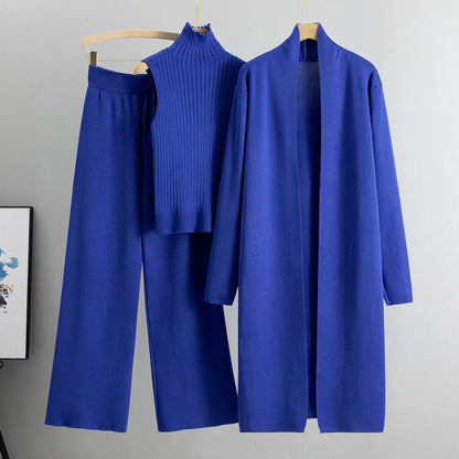 Ensemble 3 pièces : Gilet, cardigan long, pantalon large