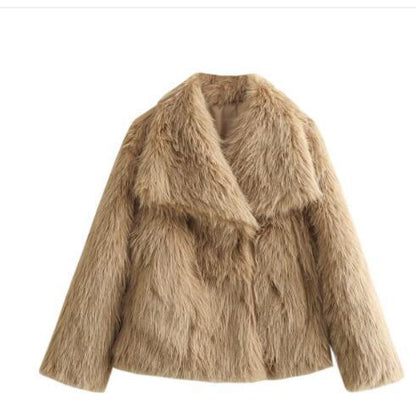 Manteau d'hiver épais en peluche, col classique