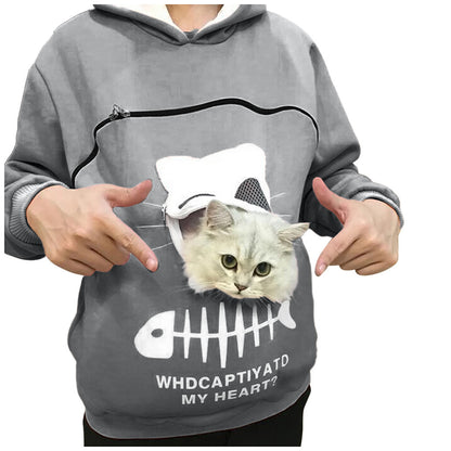 Sweat à Capuche avec Poche pour Chat