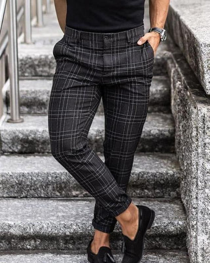 Pantalon À Carreaux Tendance