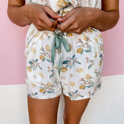 Cardigan Imprimé à Manches Courtes - Pyjama Décontracté Femme