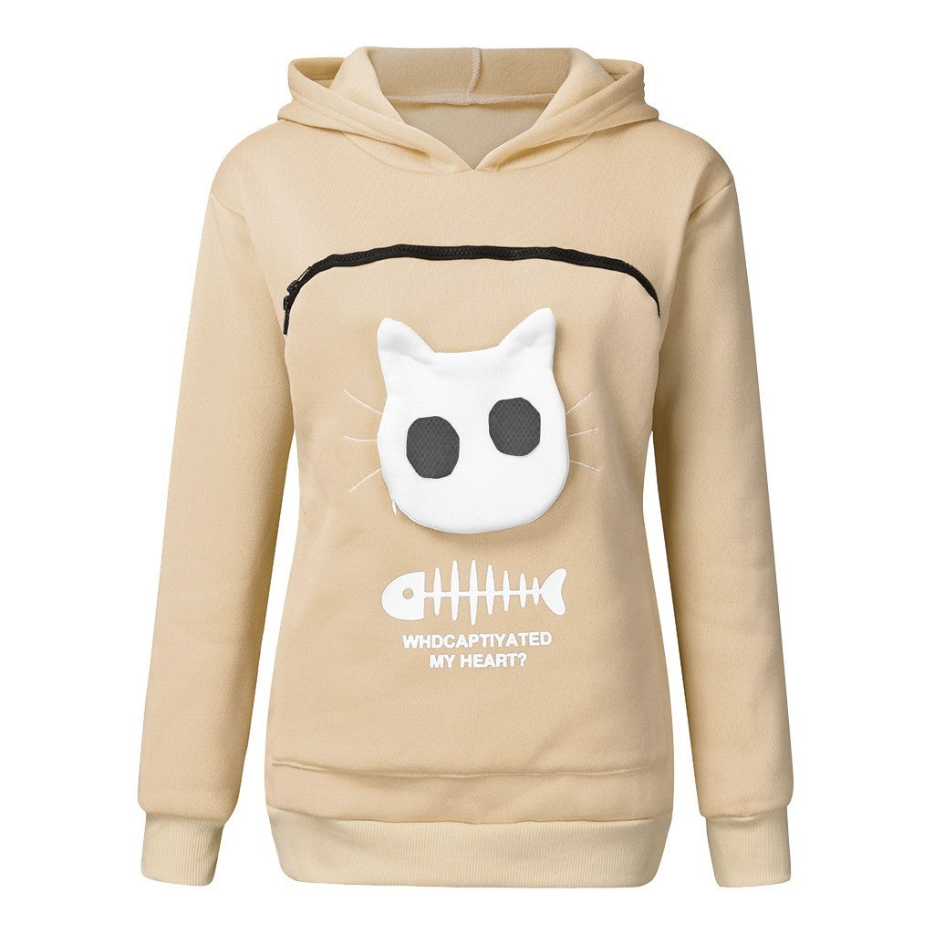Sweat à Capuche avec Poche pour Chat
