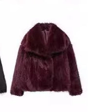 Manteau d'hiver épais en peluche, col classique