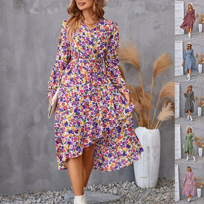 Robe à manches longues imprimé floral