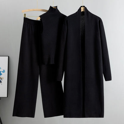 Ensemble 3 pièces : Gilet, cardigan long, pantalon large