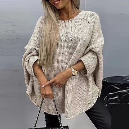 Pull oversize manches chauve-souris en tricot tendance