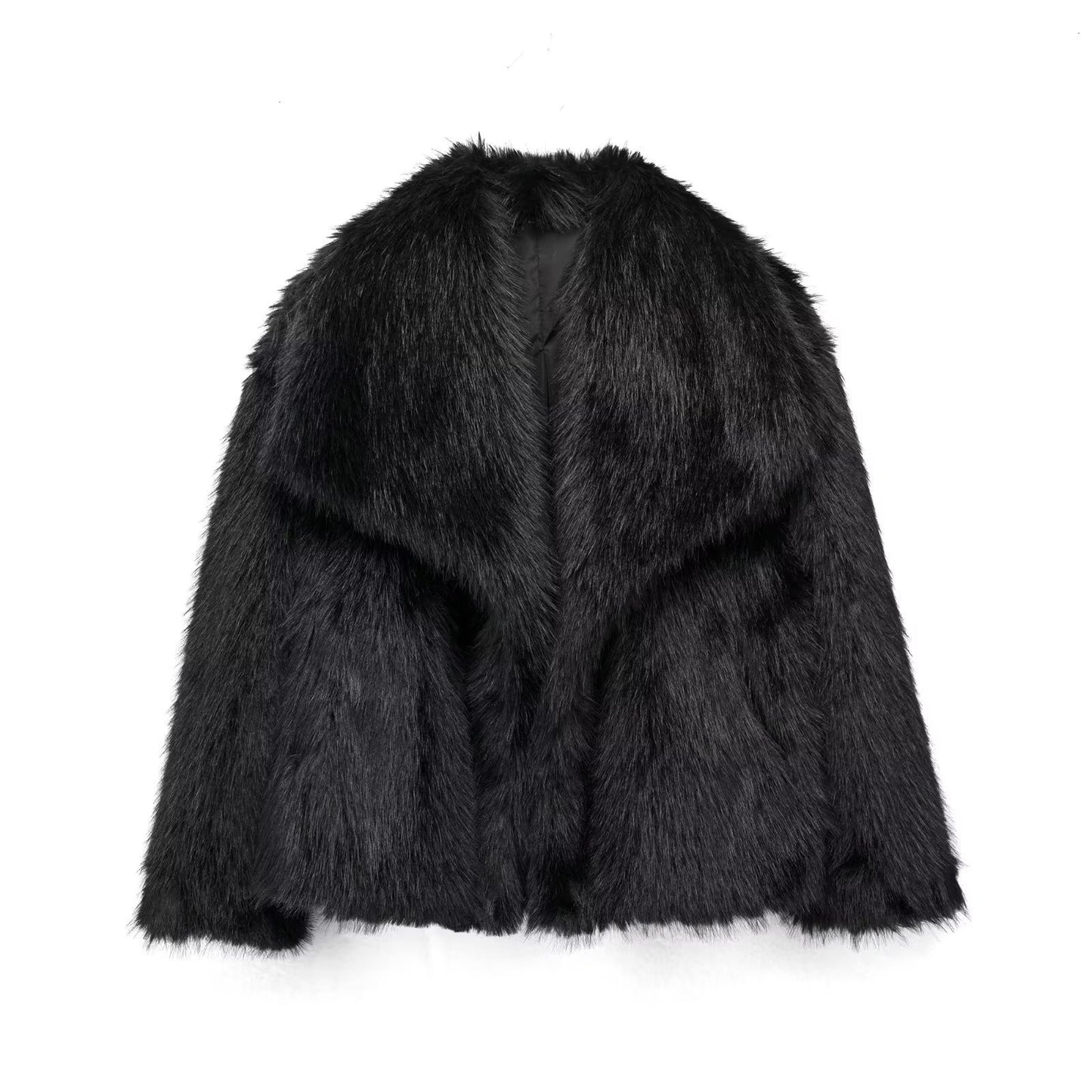 Manteau d'hiver épais en peluche, col classique