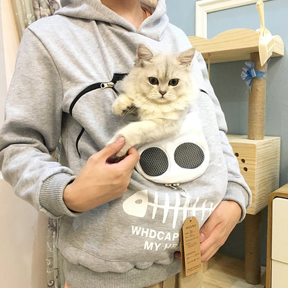 Sweat à Capuche avec Poche pour Chat