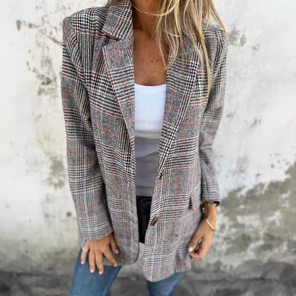 Blazer Rétro Pied-de-Poule