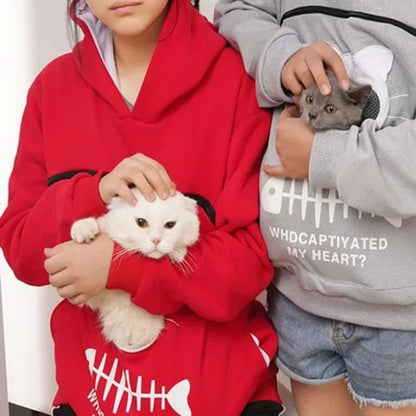 Sweat à Capuche avec Poche pour Chat
