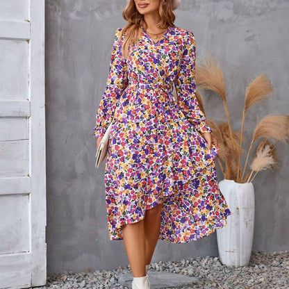 Robe à manches longues imprimé floral