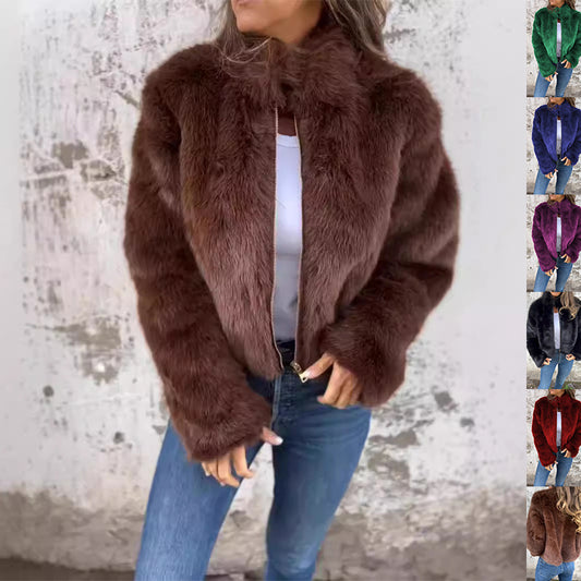 Veste Hiver Col Montant Zippée - Polaire Douce et Chaude