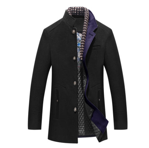 Manteau Slim – Col Montant, Mi-Long