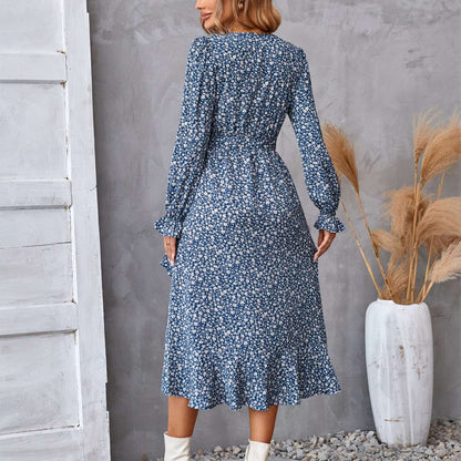 Robe à manches longues imprimé floral