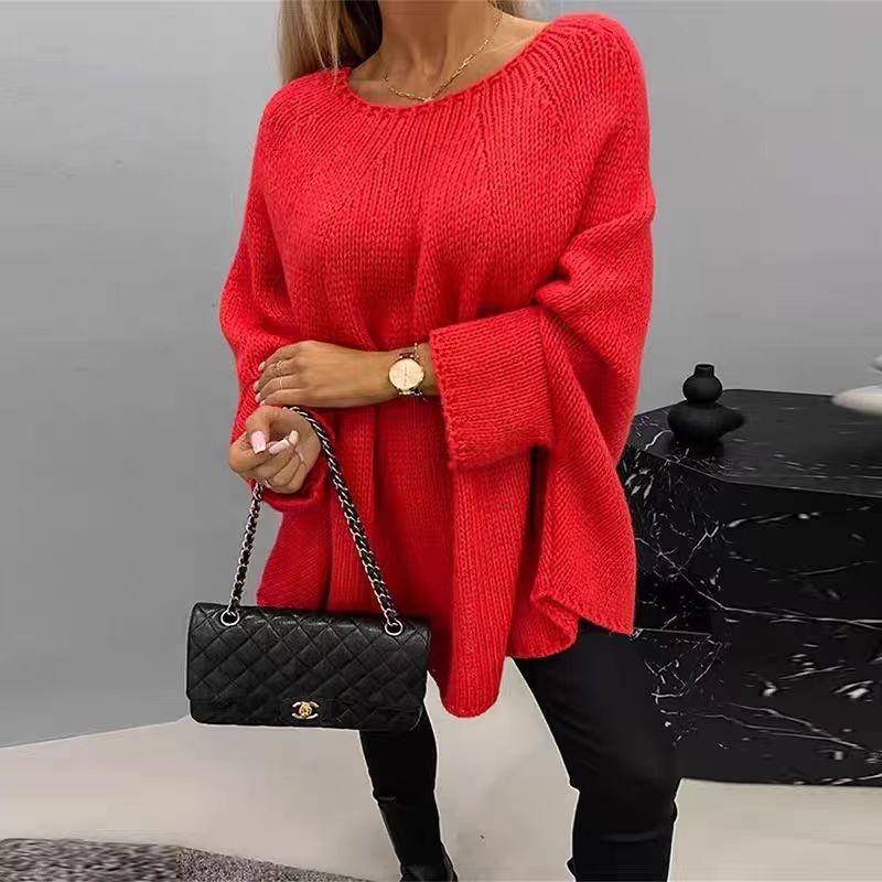 Pull oversize manches chauve-souris en tricot tendance