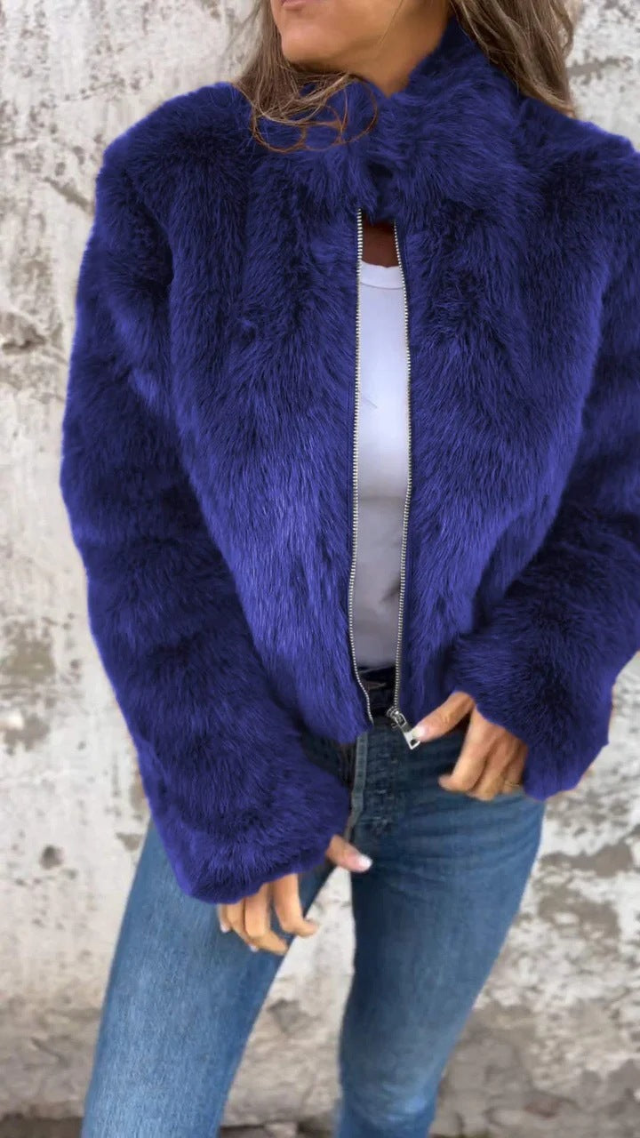 Veste Hiver Col Montant Zippée - Polaire Douce et Chaude