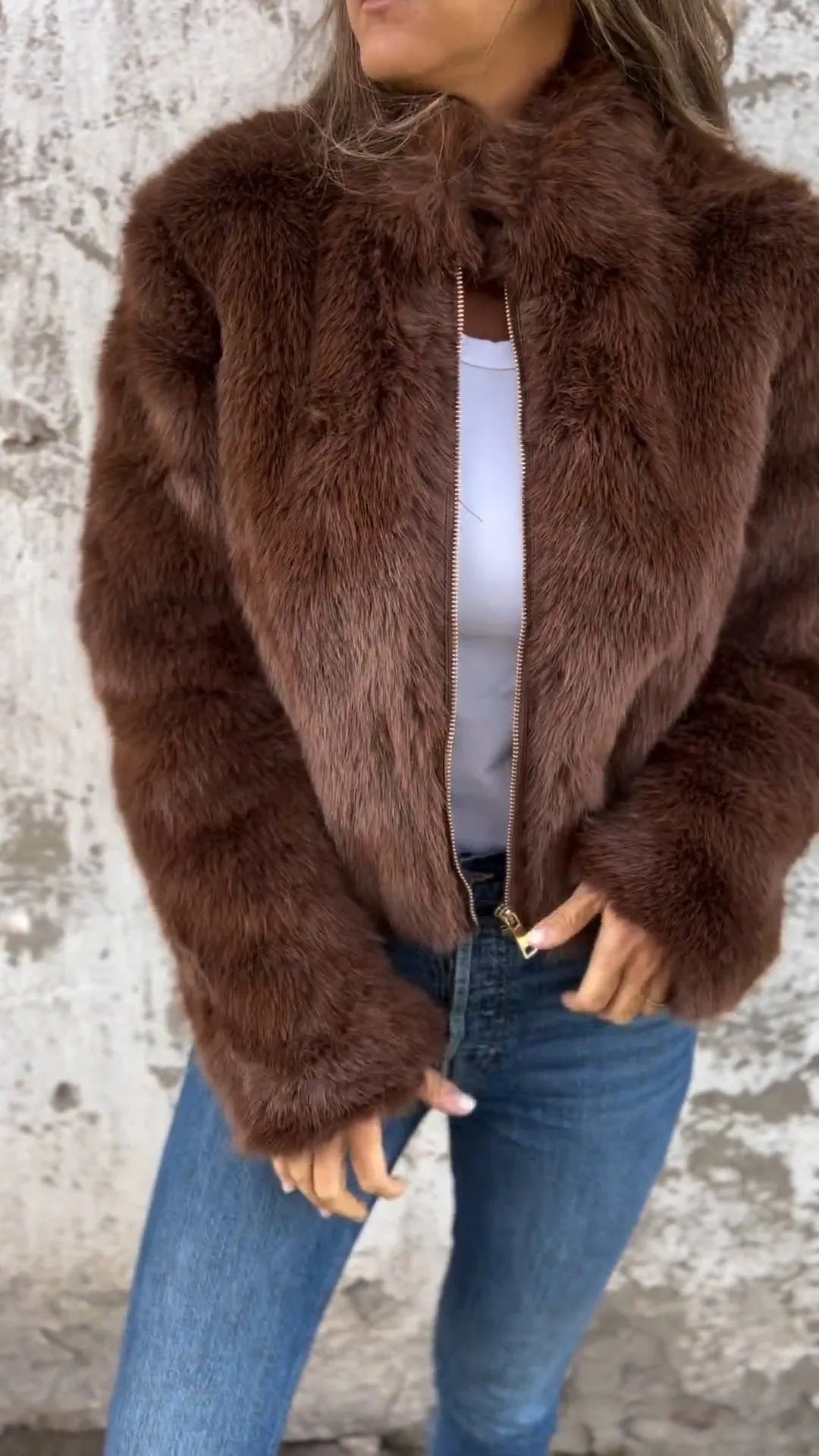 Veste Hiver Col Montant Zippée - Polaire Douce et Chaude