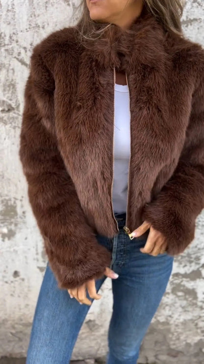 Veste Hiver Col Montant Zippée - Polaire Douce et Chaude