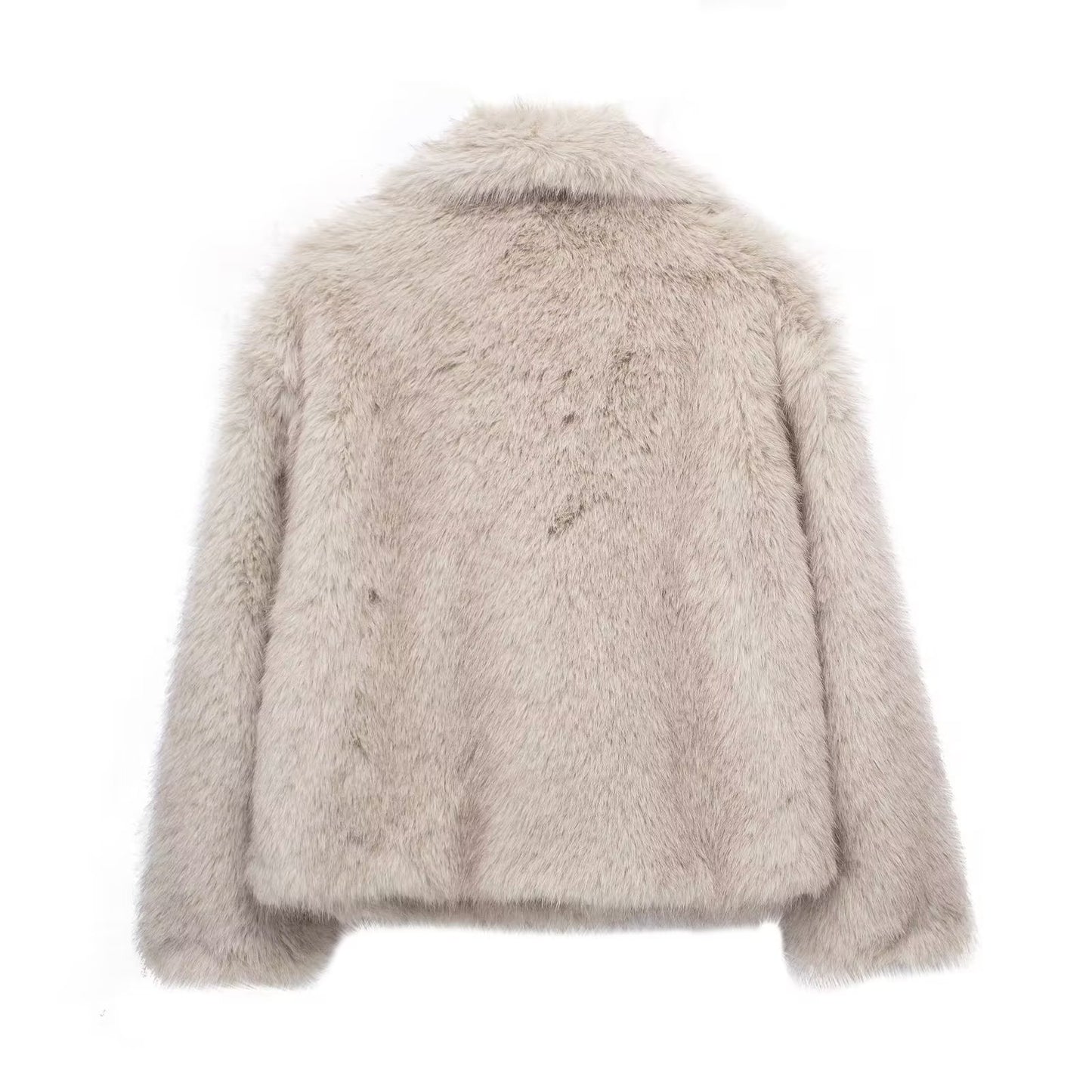 Manteau d'hiver épais en peluche, col classique