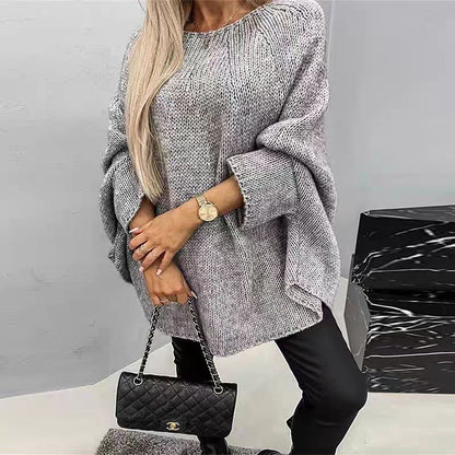 Pull oversize manches chauve-souris en tricot tendance