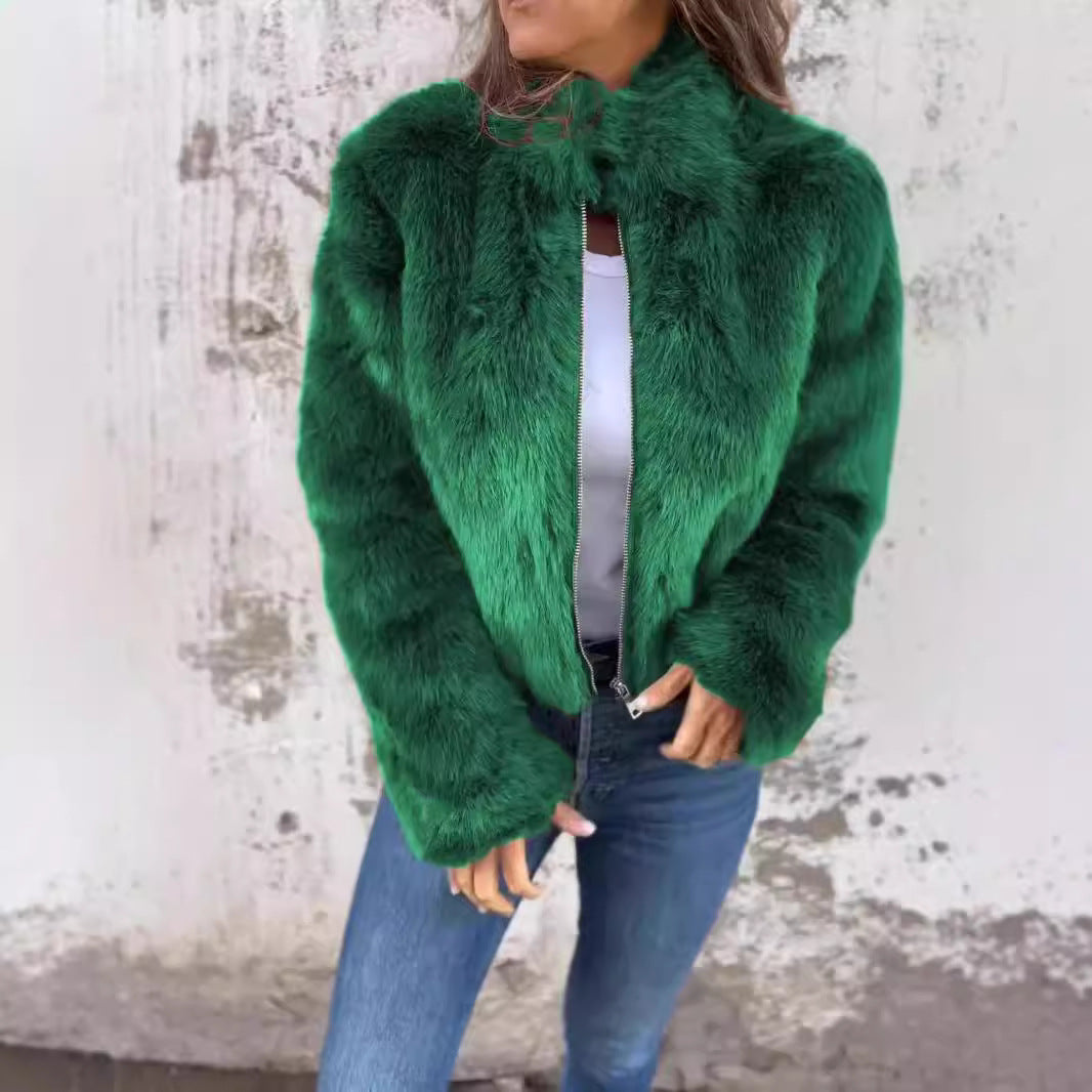 Veste Hiver Col Montant Zippée - Polaire Douce et Chaude