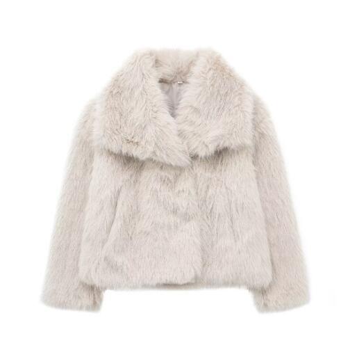 Manteau d'hiver épais en peluche, col classique