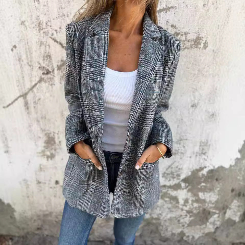 Blazer Rétro Pied-de-Poule