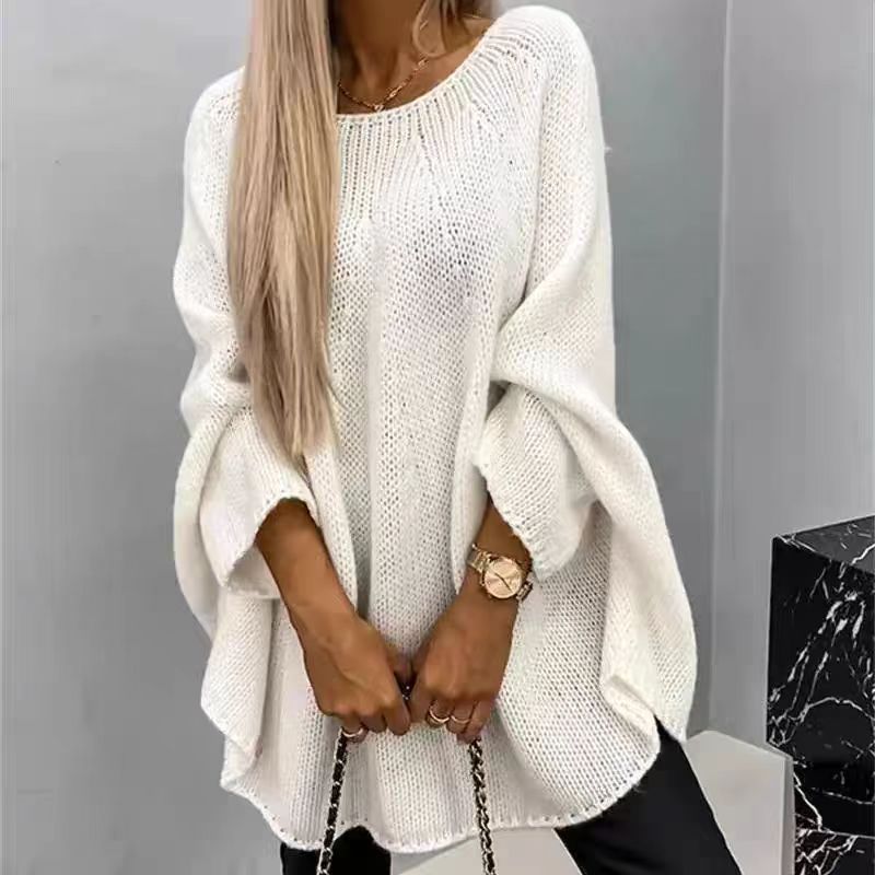 Pull oversize manches chauve-souris en tricot tendance