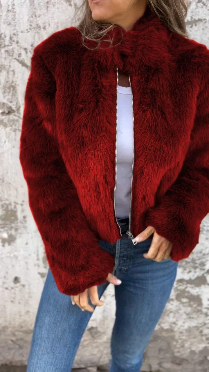 Veste Hiver Col Montant Zippée - Polaire Douce et Chaude